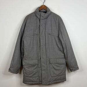 Brooks Brothers Loro Piana Storm System Down Coat Mens Medium Gray Wool Puffer